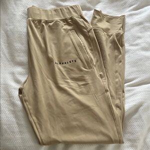 Alphalete Men’s Tan Joggers with Black Logo